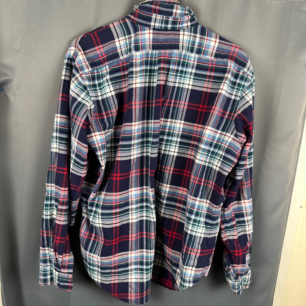 Ralph Lauren Mens XL Classic Fit Plaid Button Down Shirt Navy Red Long Sleeve - Picture 5 of 8